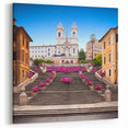 Rome Canvas Prints - Spanish Steps with Flowers Italian Wall Art