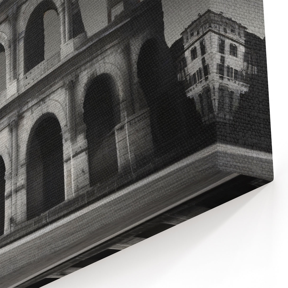 Rome Canvas Prints - Black and White Colosseum Architectural Art