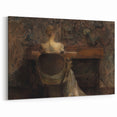 Figure at Desk in Dim Room – Dark Academia Wall Art, Vintage Gothic Prints
