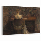 Figure at Desk in Dim Room – Dark Academia Wall Art, Vintage Gothic Prints