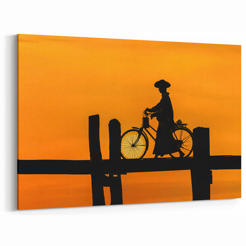 West Virginia Nature Art - Scenic Sunset Silhouette Framed Canvas Prints