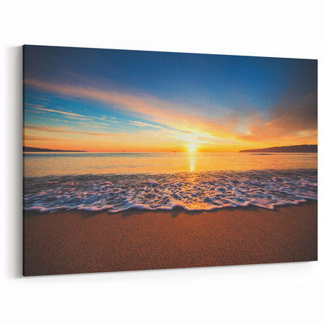 Oahu Nature Art – Serene Sunset Beach Print for Island-Inspired Decor