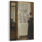 Woman with Child by Window – Dark Academia Wall Art, Vintage Gothic Prints