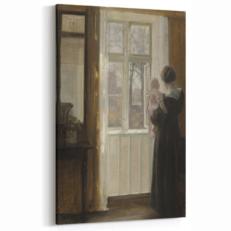 Woman with Child by Window – Dark Academia Wall Art, Vintage Gothic Prints