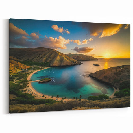 Oahu Canvas Art for Coastal Decor - Tropical Oahu Turtle Photography
