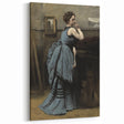 Woman in Blue Victorian Dress – Dark Academia Wall Art, Thoughtful Elegance
