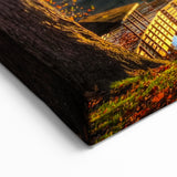 West Virginia Fall Art - Autumn Riverside Scene Framed Canvas Prints