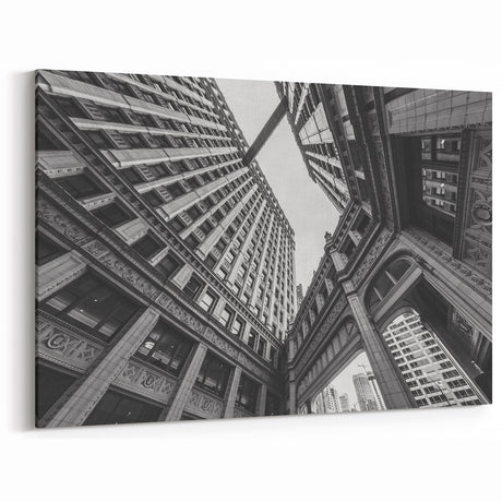 Chicago Architecture Wall Art - Vintage Black and White Cityscape