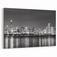 Chicago Photography Prints - Black and White Nighttime Skyline View