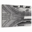 Vintage Chicago Posters - Black and White L-Train Tracks Aerial View