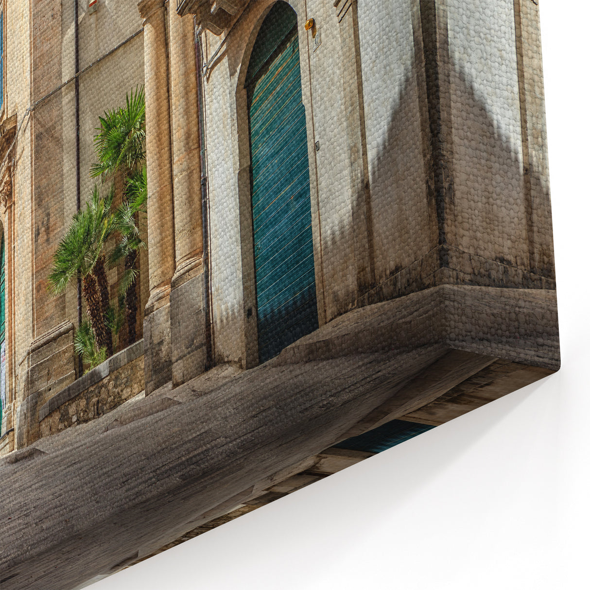 Sicily Landscape Art - Historic Street Scene in Baroque Sicily