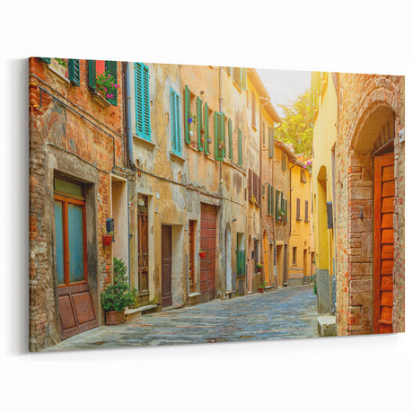 Tuscany Wall Art – Rustic Italian Village Street Print