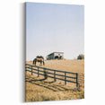 Farmhouse Wall Art Horses Grazing Print | Rustic Country Barn Decor