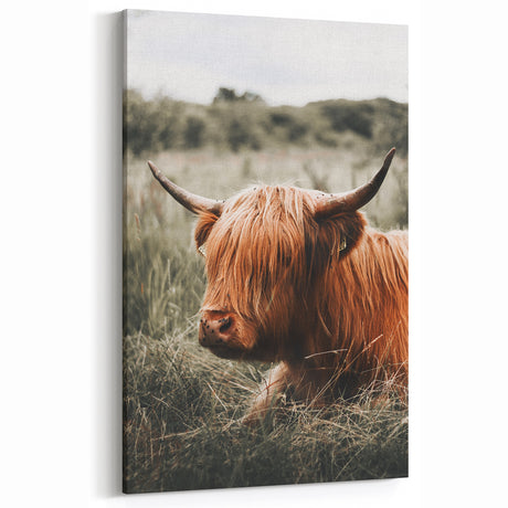 Highland Cow Farmhouse Wall Art | Rustic Country Decor | Animal Print