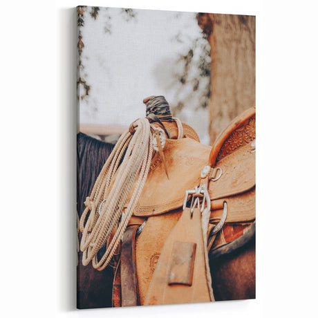 Rustic Saddle Wall Art | Farmhouse Country Decor | Vintage Western Print