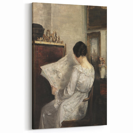 Elegant Dark Academia Wall Art - Vintage Reading Scene Decor