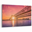 New Orleans Wall Art – Sunset Over Mississippi Bridge Canvas Prints