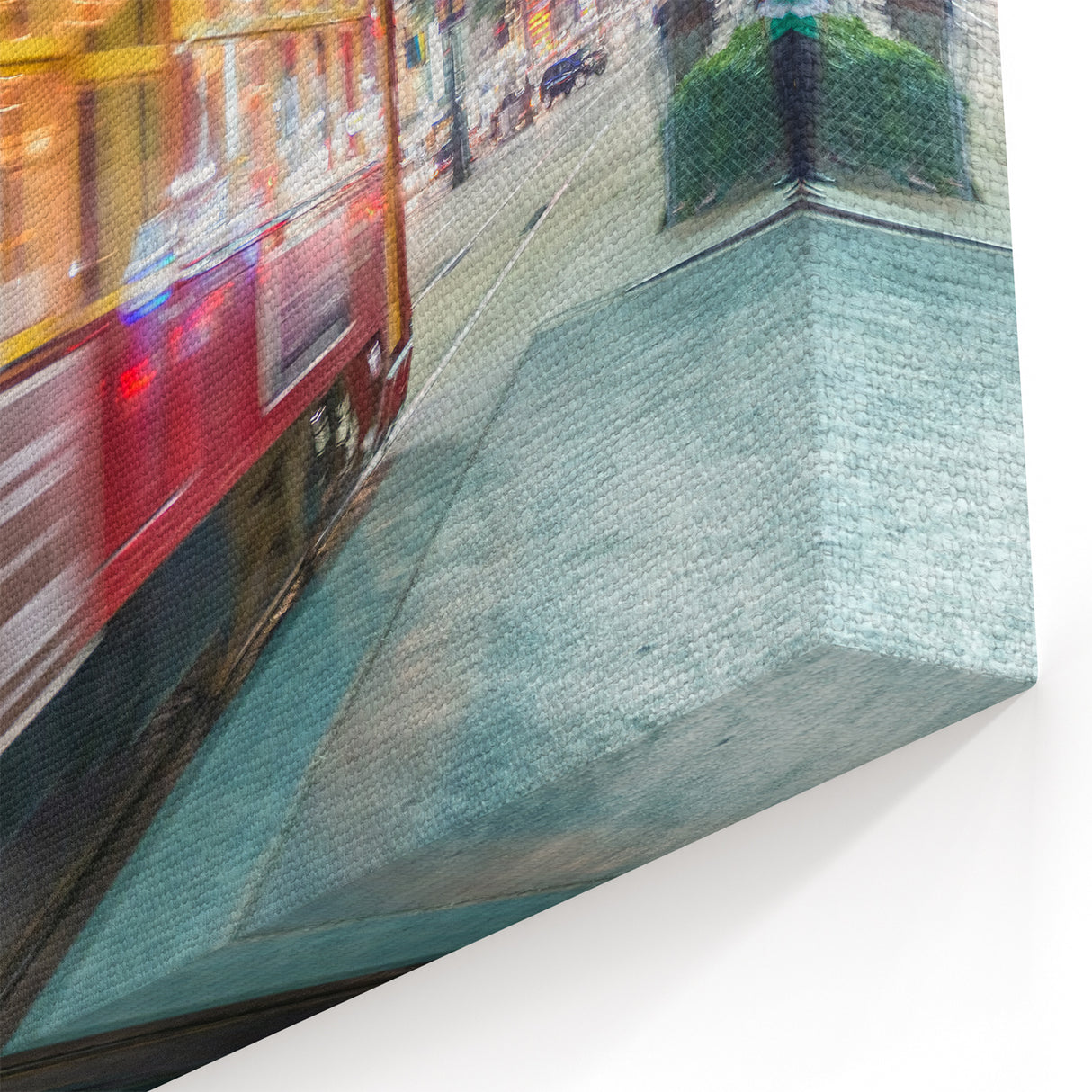 New Orleans Photography – Vibrant Streetcar at Night Canvas Print