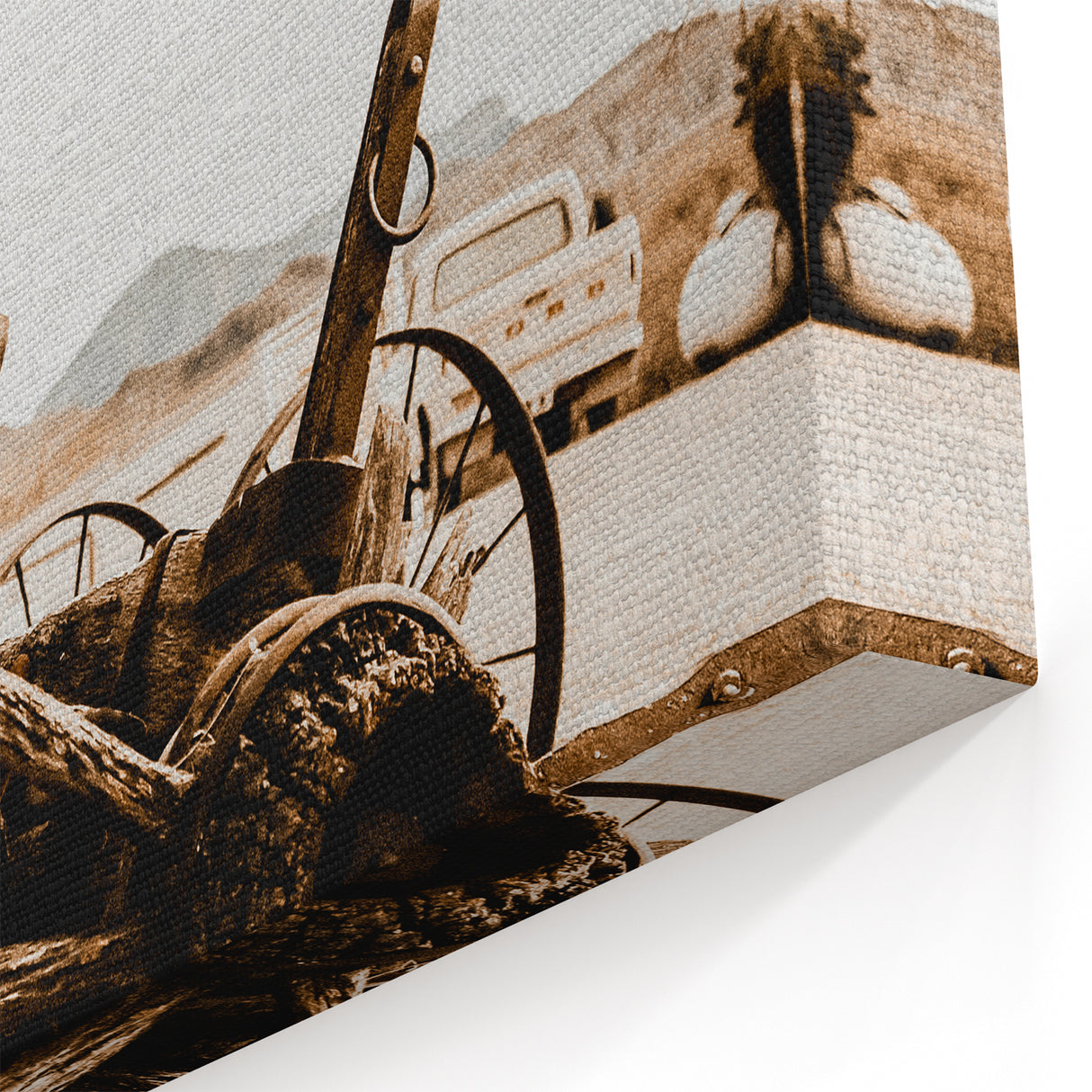 Rustic Farmhouse Wall Art - Antique Wagon Wheel Country Style Decor
