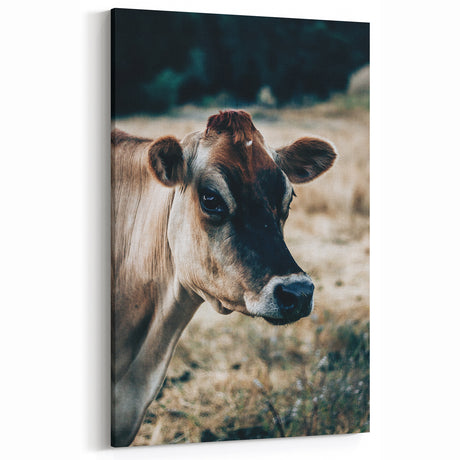 Farmhouse Wall Art - Rustic Cow Portrait Vintage Country Style Decor
