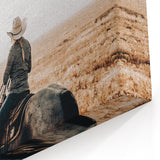 Farmhouse Wall Art - Cowboy Riding Horse Rustic Country Style Decor