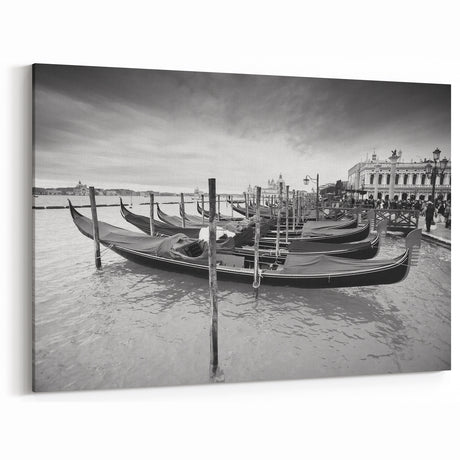 Venice Photography - Gondolas Lined Along St. Mark's Square