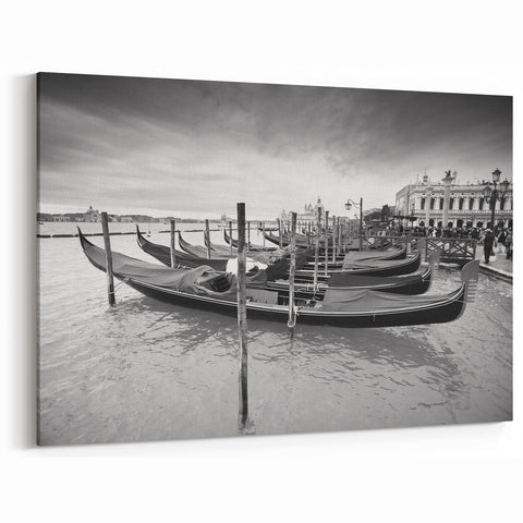 Venice Photography - Gondolas Lined Along St. Mark's Square
