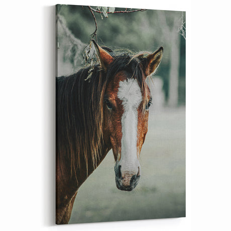 Farmhouse Wall Art - Rustic Horse Portrait Country Style Decor Print