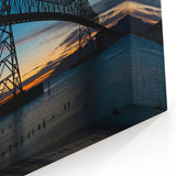 Mississippi River Art - Sunset Bridge Over the Mississippi River