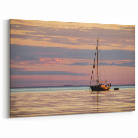 Louisiana Coastal and Marshland Photography - Sunset Sailboat Serenity