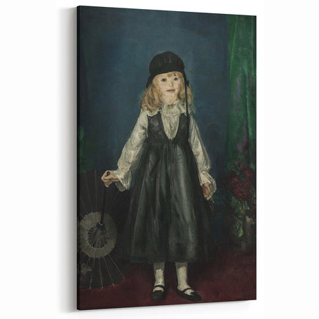 Dark Academia Wall Art - Vintage Gothic Portrait of a Child in Black Dress