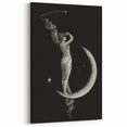 Dark Academia Wall Art | Vintage Gothic Moon Lady | Shadowy Art Piece