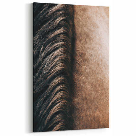 Close-Up Horse Mane - Rustic Farmhouse Wall Art for Country Living