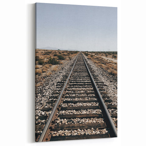 Farmhouse Wall Art - Rustic Railroad Track Scene for Country Decor