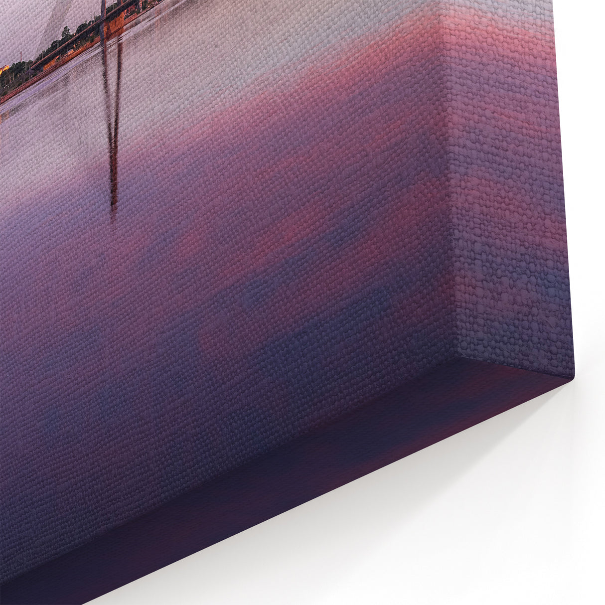 Latvian Landscape Art - Modern Riga Cityscape Reflected at Sunset