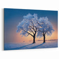 Latvia Wall Art - Frosted Winter Trees Sunset Baltic Scenery Print