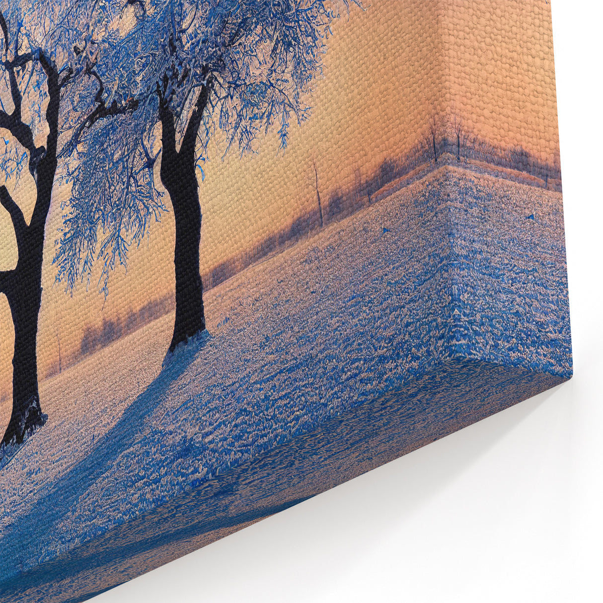 Latvia Wall Art - Frosted Winter Trees Sunset Baltic Scenery Print