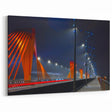 Riga Cityscape Art - Illuminated Bridge at Night with Vibrant Colors