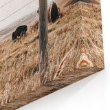 Rustic Farmhouse Buffalo Grazing Wall Art - Country Style Decor