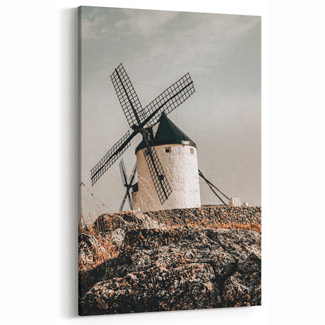 Farmhouse Windmill Wall Art - Rustic Country Style Vintage Decor
