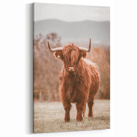 Rustic Highland Cow Farmhouse Wall Art – Country Style Vintage Decor