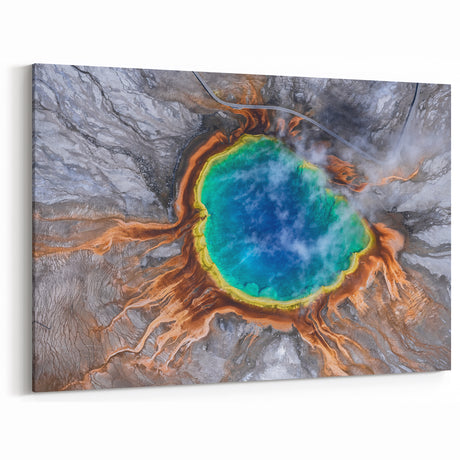 Yellowstone Poster Prints – Aerial View of Grand Prismatic Spring Art