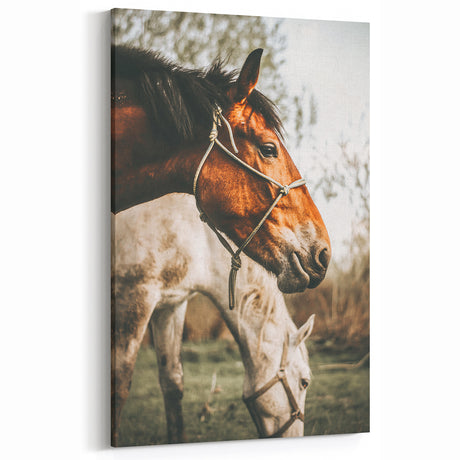 Rustic Horse Farmhouse Wall Art – Vintage Country Style Animal Decor