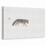 Yellowstone Wildlife Art – Coyote in Snow Photography Canvas Print