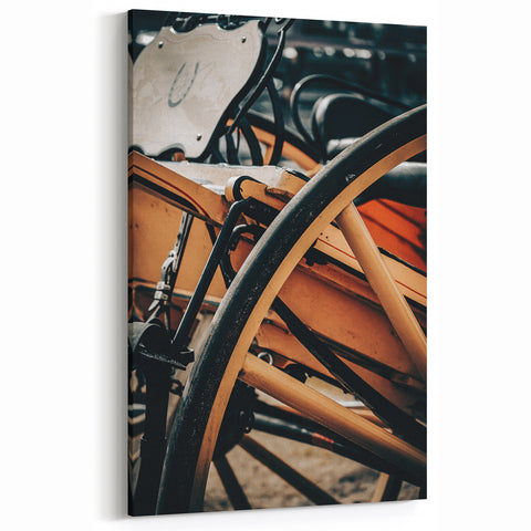 Rustic Wagon Wheel Close-Up Farmhouse Wall Art – Country Style Decor