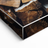 Stacked Firewood Art Print, Rustic Home Decor Wall Art