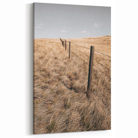 Farmhouse Wall Art of Fenced Field – Rustic Country Living Decor