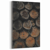 Textured Wood Logs: Rustic Farmhouse Wall Art Print