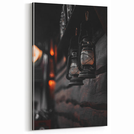 Vintage Lanterns: Rustic Cabin Decor Wall Art Print