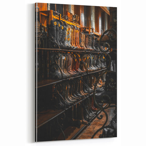 Vintage Cowboy Boots Collection: Rustic Wall Art Print